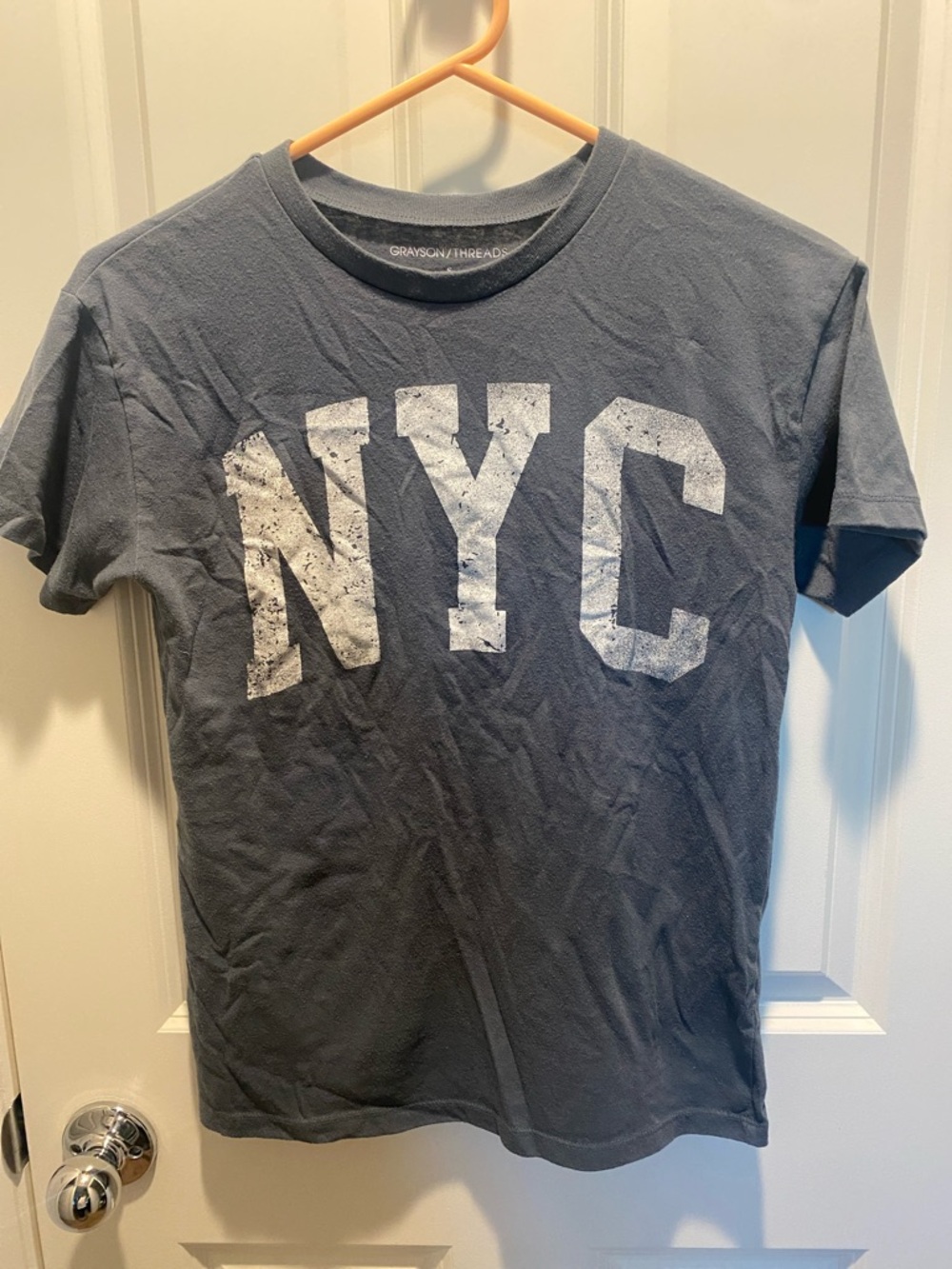 Grayson Threads NYC Graphic Tee - Charcoal Gray with White Print
